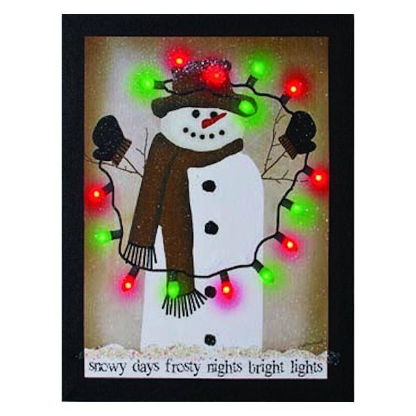 16" x 12" x 1" "Bright Lights" Battery Operated LED Lighted Canvas (Batteries Not Included)